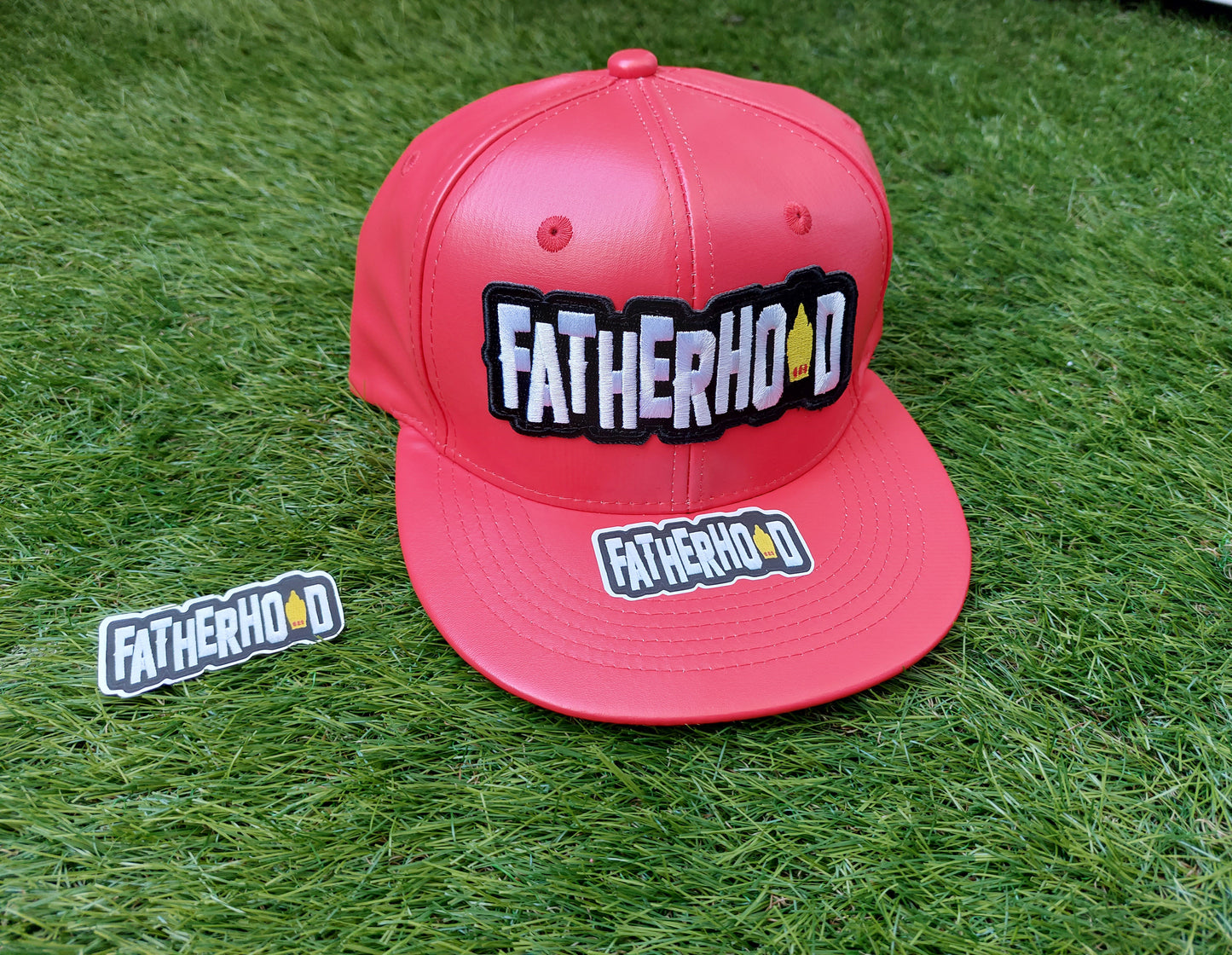 RED LEATHER SNAP BACK